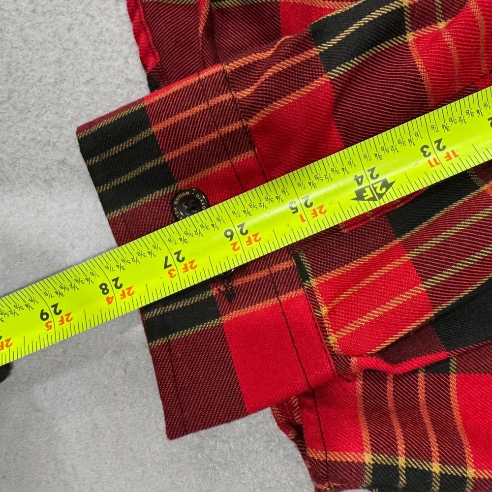 Dixxon Flannel Shirt Mens LT Red Black The Menace D-Tech Plaid Long Sleeve